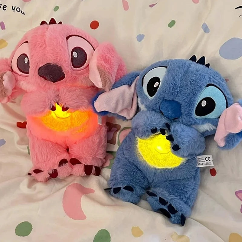 Cute Anime Plush Toy with Soothing Breathing Light and Music - Perfect Sleep Companion for Babies and Kids