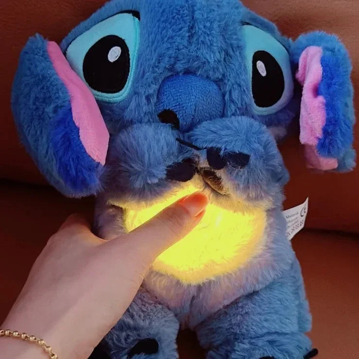 Cute Anime Plush Toy with Soothing Breathing Light and Music - Perfect Sleep Companion for Babies and Kids